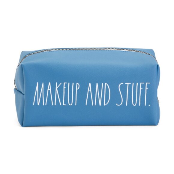 Blue Makeup Bag with White Text - Picture 1 of 1